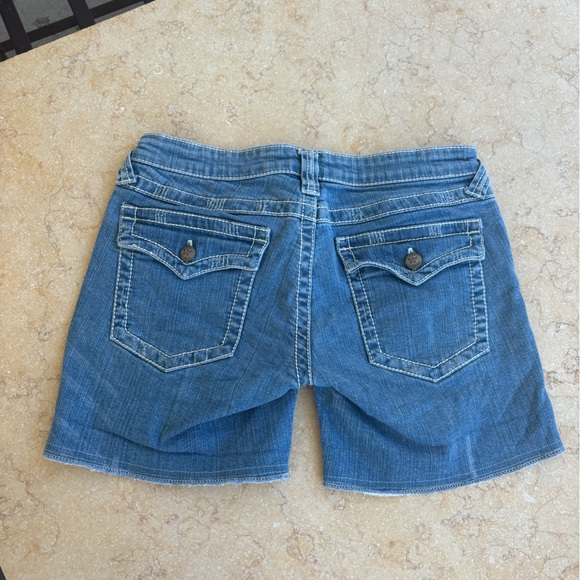 Blue denim shorts with white stitch - Picture 1 of 3